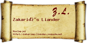 Zakariás Liander névjegykártya